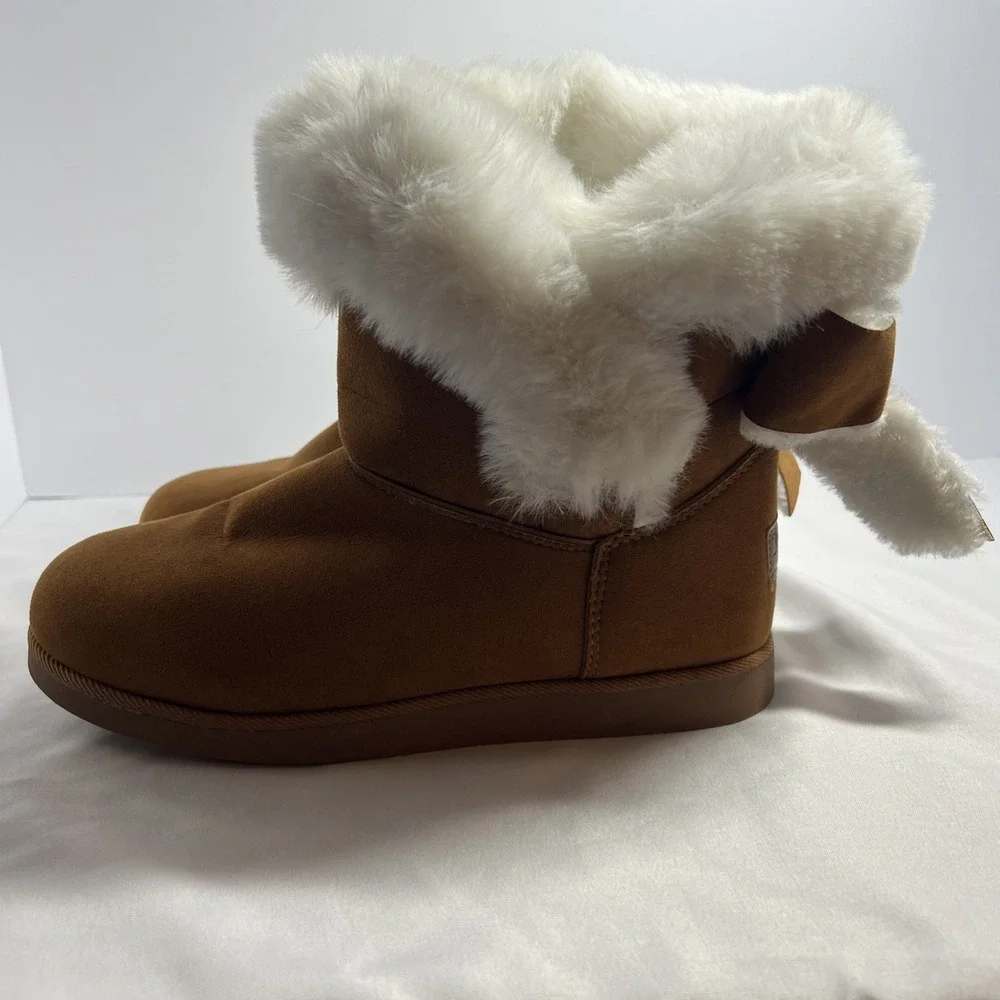 Juicy Couture King Brown Cognac Faux Fur Winter Boots Size 7.5